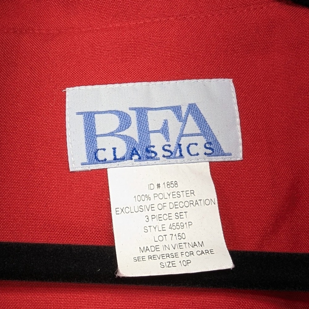 BFA Classics Red Embroidered Jacket‎ Piece Women's Size 10P - Picture 3 of 10